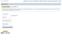 Tablet Screenshot of anonmails.de